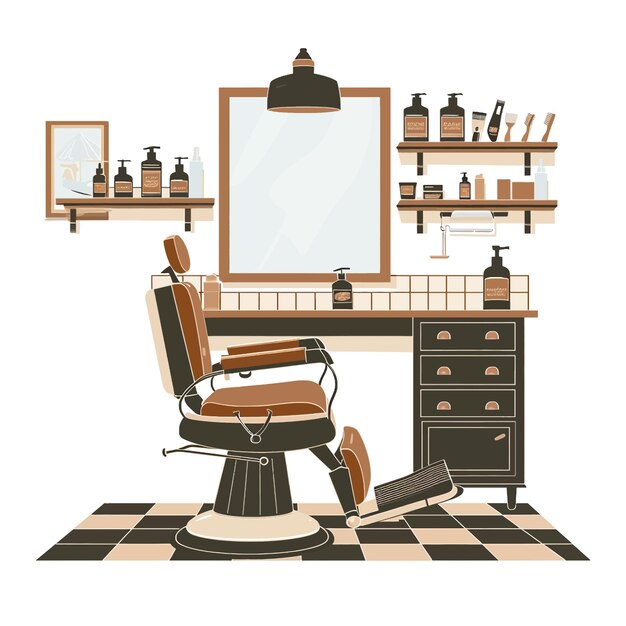 Vector barber shop interior 6