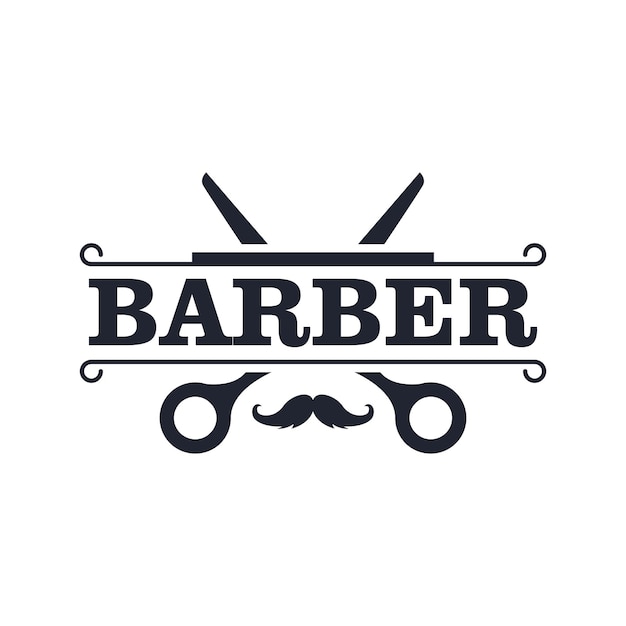 Vector barber shop logo design vector template