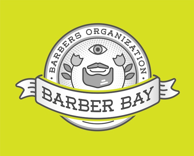 Barber Shop Logo Design Vintage Label Badge Emblem Vector Illustration