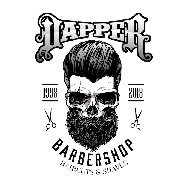 Barber shop logo in hand drawing style