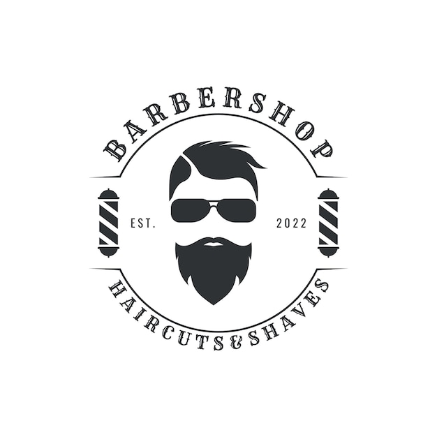 Шаблон логотипа парикмахерской для парикмахерской и мужского салона