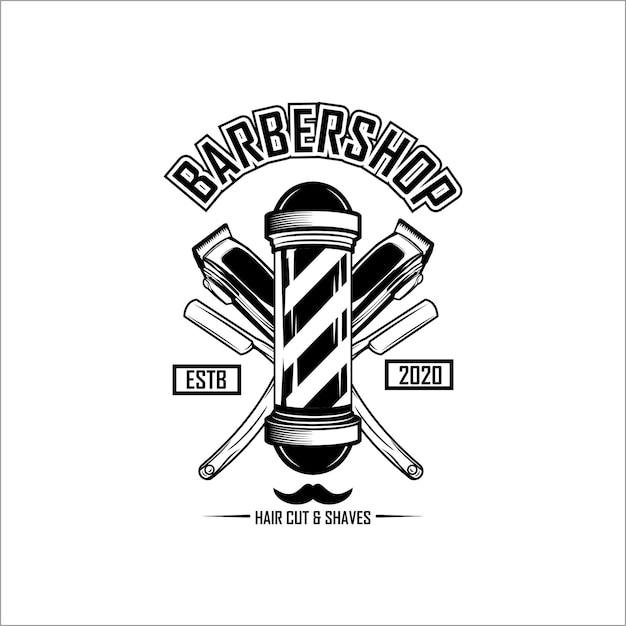 Vector barber shop logo template