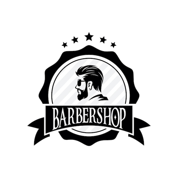 Barber Shop Logo Vector Template v4