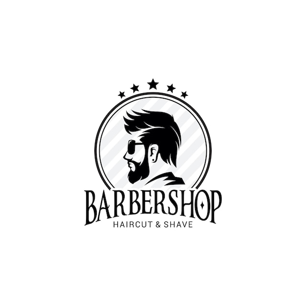 Barber Shop Logo Vector Template V5