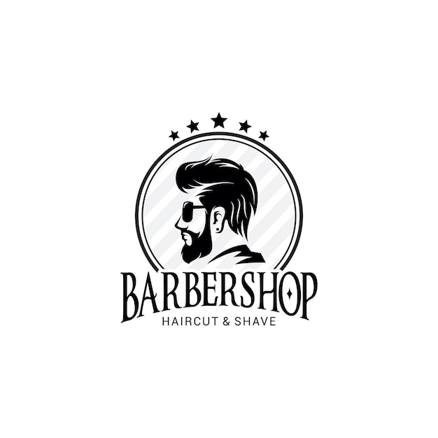 Barber Shop Logo Vector Template V8