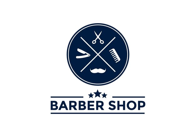 벡터 barber shop'이라는 제목의 이발소 로고