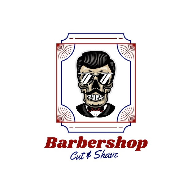 Barber Shop Retro emblemen in art decostijl. Stijlvolle sjablonen voor kapperslogo's.