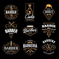 Barber shop   retro emblems