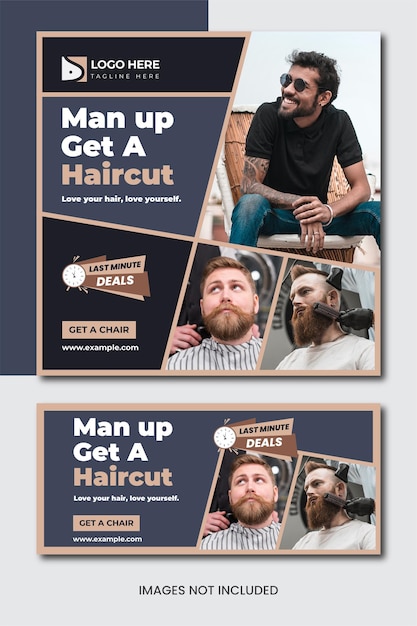 Barber shop social media post template instagram kit