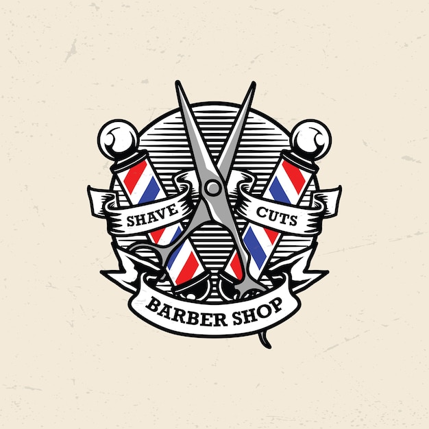 Vector barber shop vintage logo