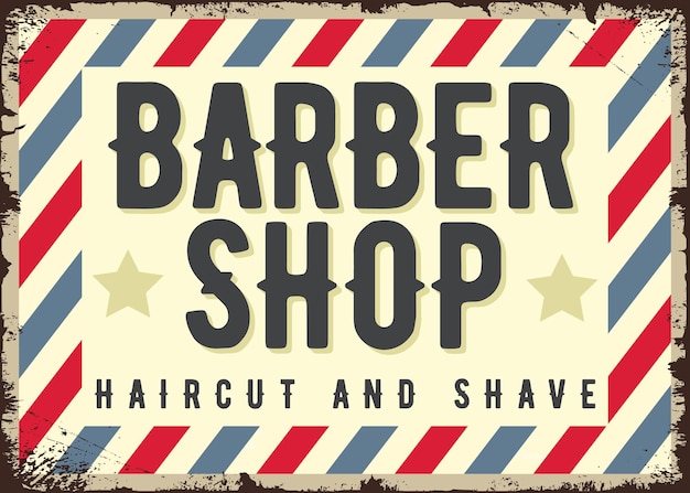 Barber shop vintage sign vector template 2