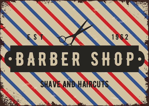 Barber shop vintage teken vector sjabloon