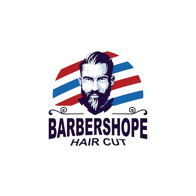 Vettore design del logo barber shope con vettore