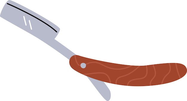 Vector barber straight razor