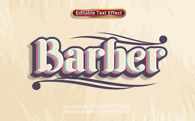 Premium Vector | Barber text editable vector text effect