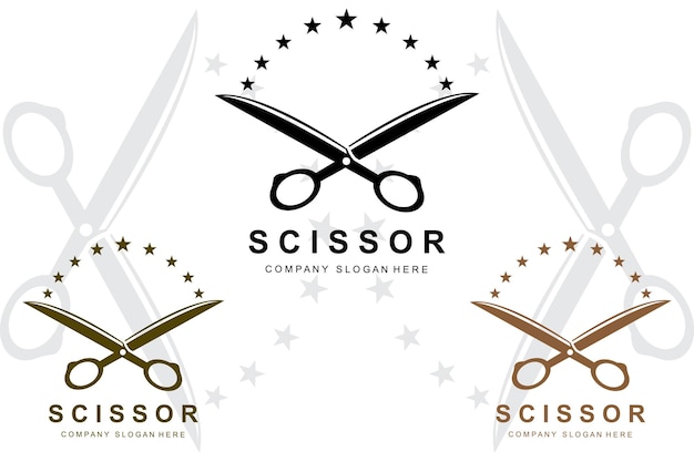 Vector barber tool scissors logo icon background symbol