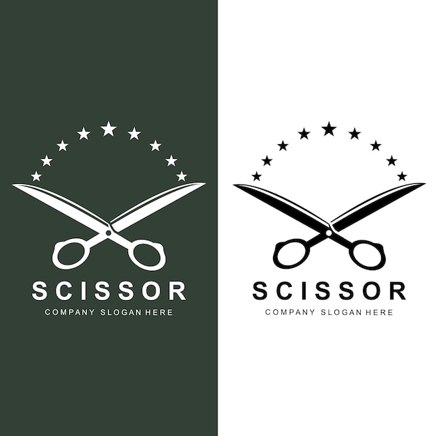 Vector barber tool scissors logo icon background symbol