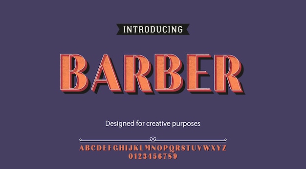 Barber typeface. Type design