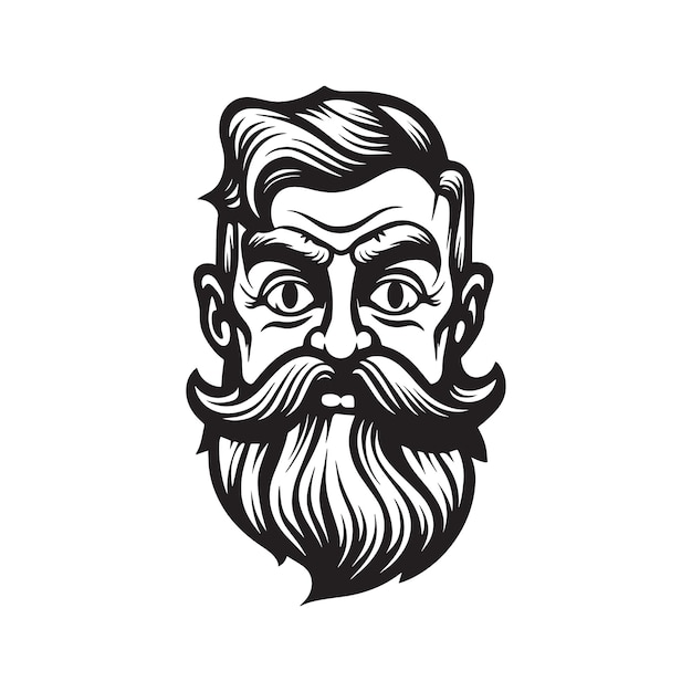 Barber Vintage Vector Zwart Logo