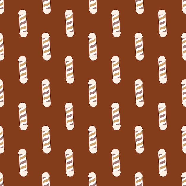 Barbers pole seamless pattern barbershop background