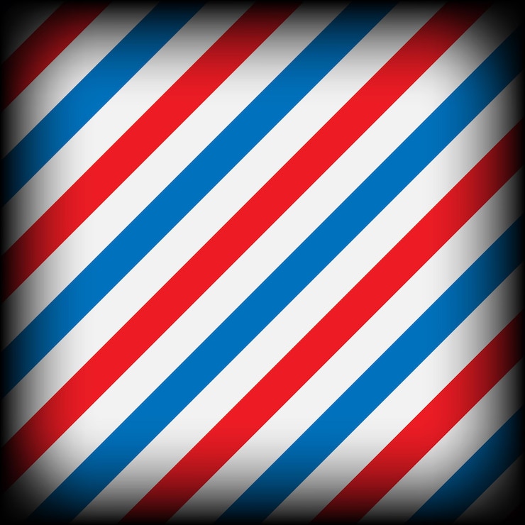 Barbershop colors linear vector background. Barber blue and red color design