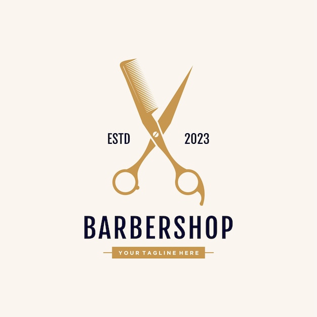 Vector barbershop design element vector icon with creative unique concept