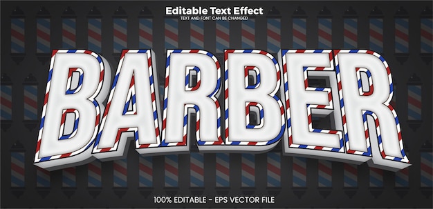 Barbershop editable text effect in modern trend style