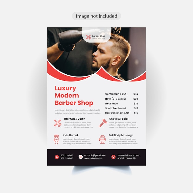 Barbershop flyer sjabloonontwerp