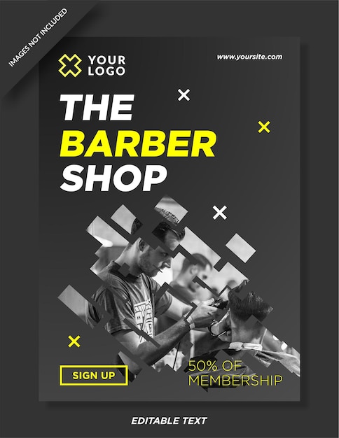 Vector barbershop flyer template design