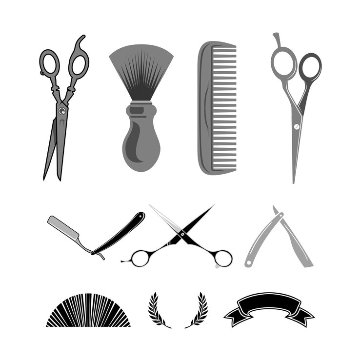 Vector barbershop gereedschappen icoon barbershop