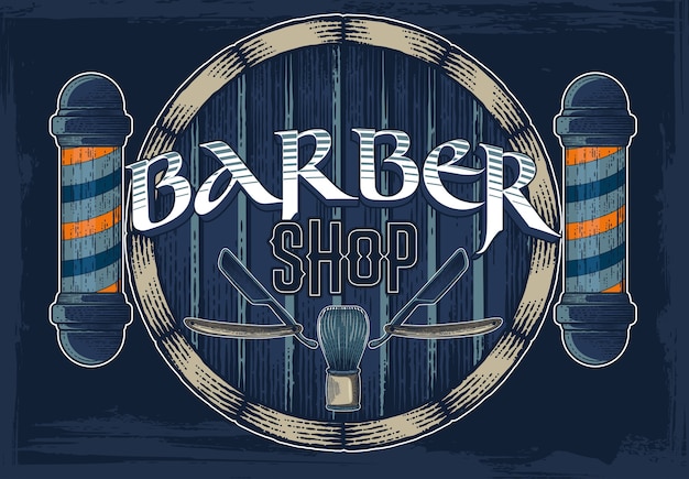 Barbershop hand drawn banner