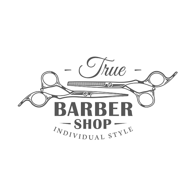 Barbershop label isolated on white background