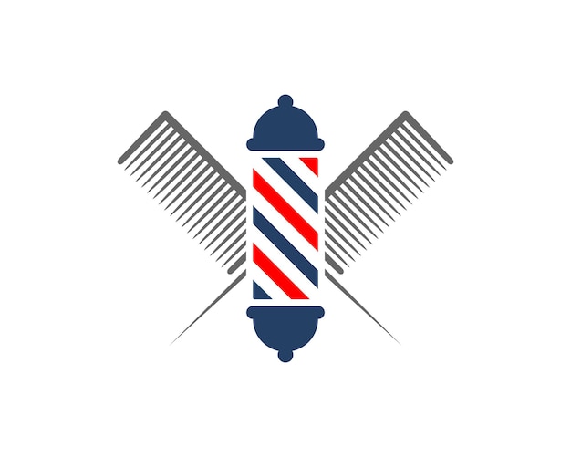 Barbershop lamp met schaar gekruist achter