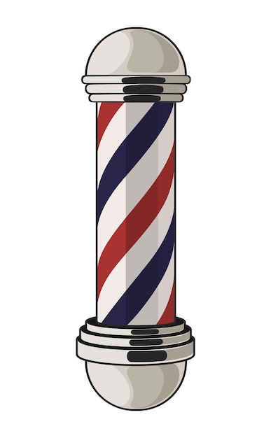 Vector barbershop lighthouse barber pole light sign vector illustration hair symbol