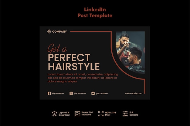 Barbershop LinkedIn 投稿テンプレート