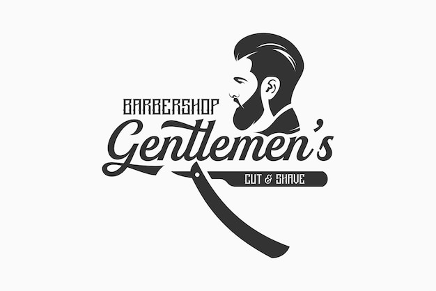 Vector barbershop logo design inspiration