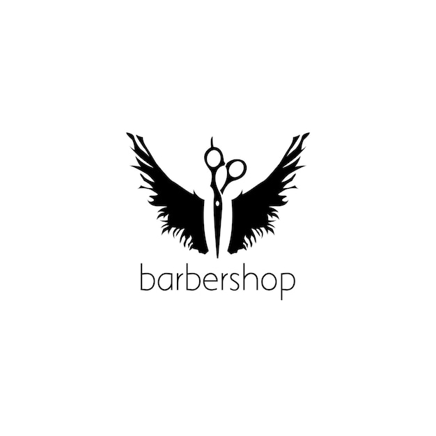 理髪店のロゴのグラフィックデザインのコンセプト