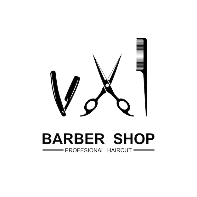 Vector barbershop logo icon vector