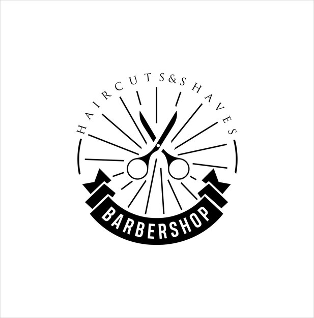 Barbershop Logo Ontwerp silhouet Vector Stock