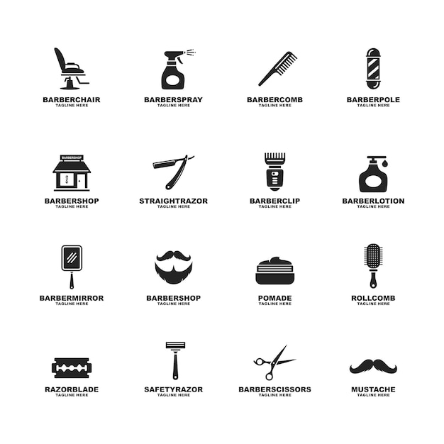 Barbershop logo set