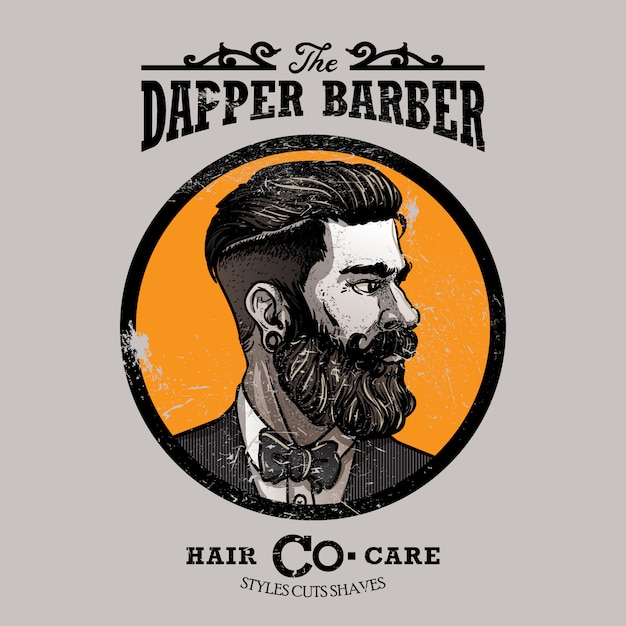 Vector barbershop logo template