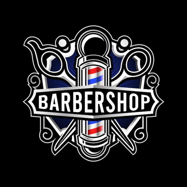 Barbershop logo vector template editable