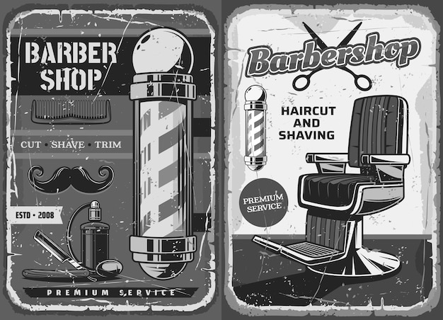 Barbershop mustache and beard shaving salon