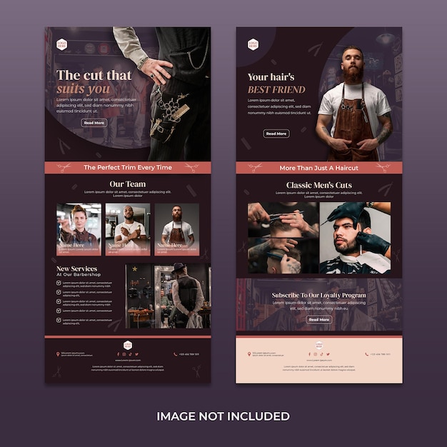 Vector barbershop newsletter template