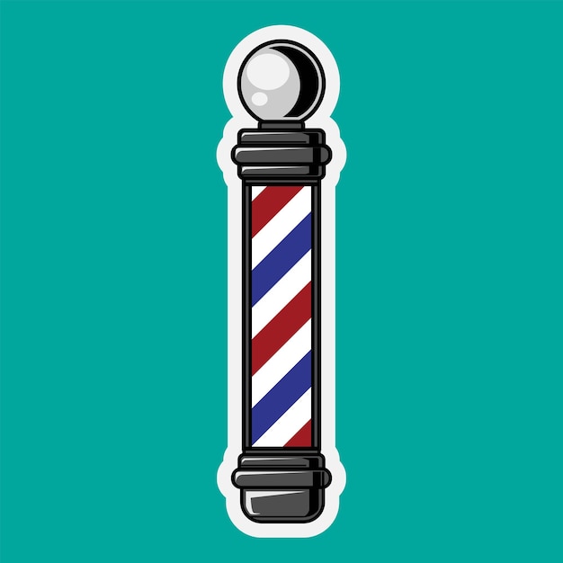 Vector barbershop pole sticker vector clipart