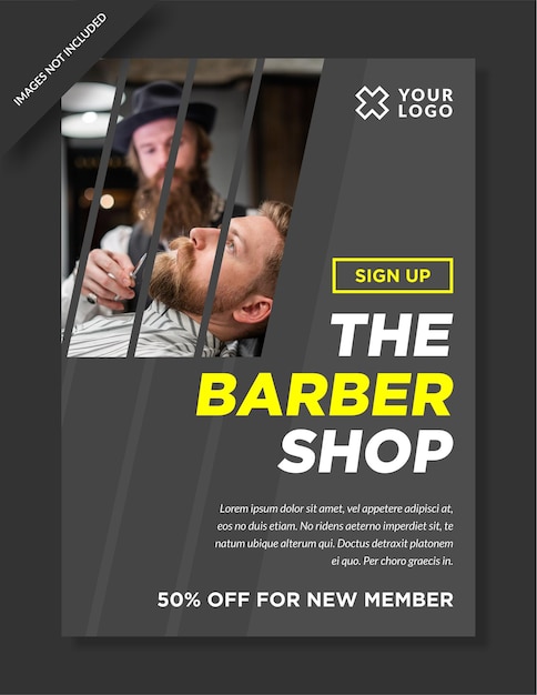 Vector barbershop poster template design