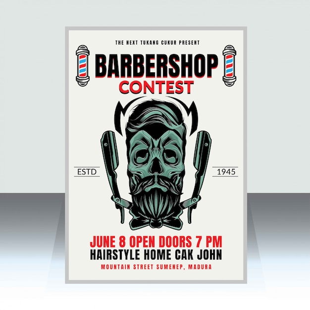 Vector barbershop poster template