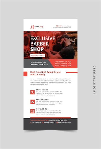 Vector barbershop rackcard design