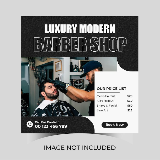 barbershop social media instagram post template