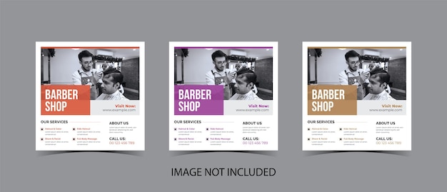 Vector barbershop social media post template